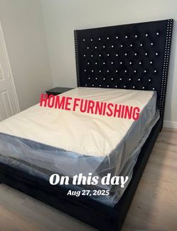Furniture queen size bed velvet
