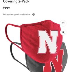 BRAND NEW NEBRASKA CORNHUSKERS FACE MASKS