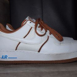 Nike Air Force Style White/Brown Sneakers – Size:10 – Clean