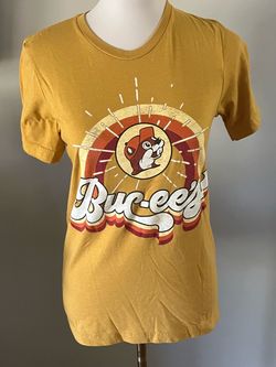 BUC-EES Rainbow T-Shirt SHIRT Mustard Yellow Color Distressed Adult Small