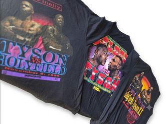 Vintage 90s Mike Tyson Official Fight T-Shirt Bundle Size XL Lot of 3