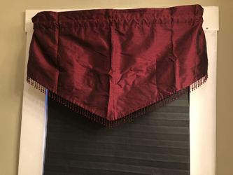 Burgundy Beaded Valance