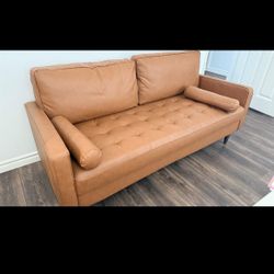 Faux Leather Couch  