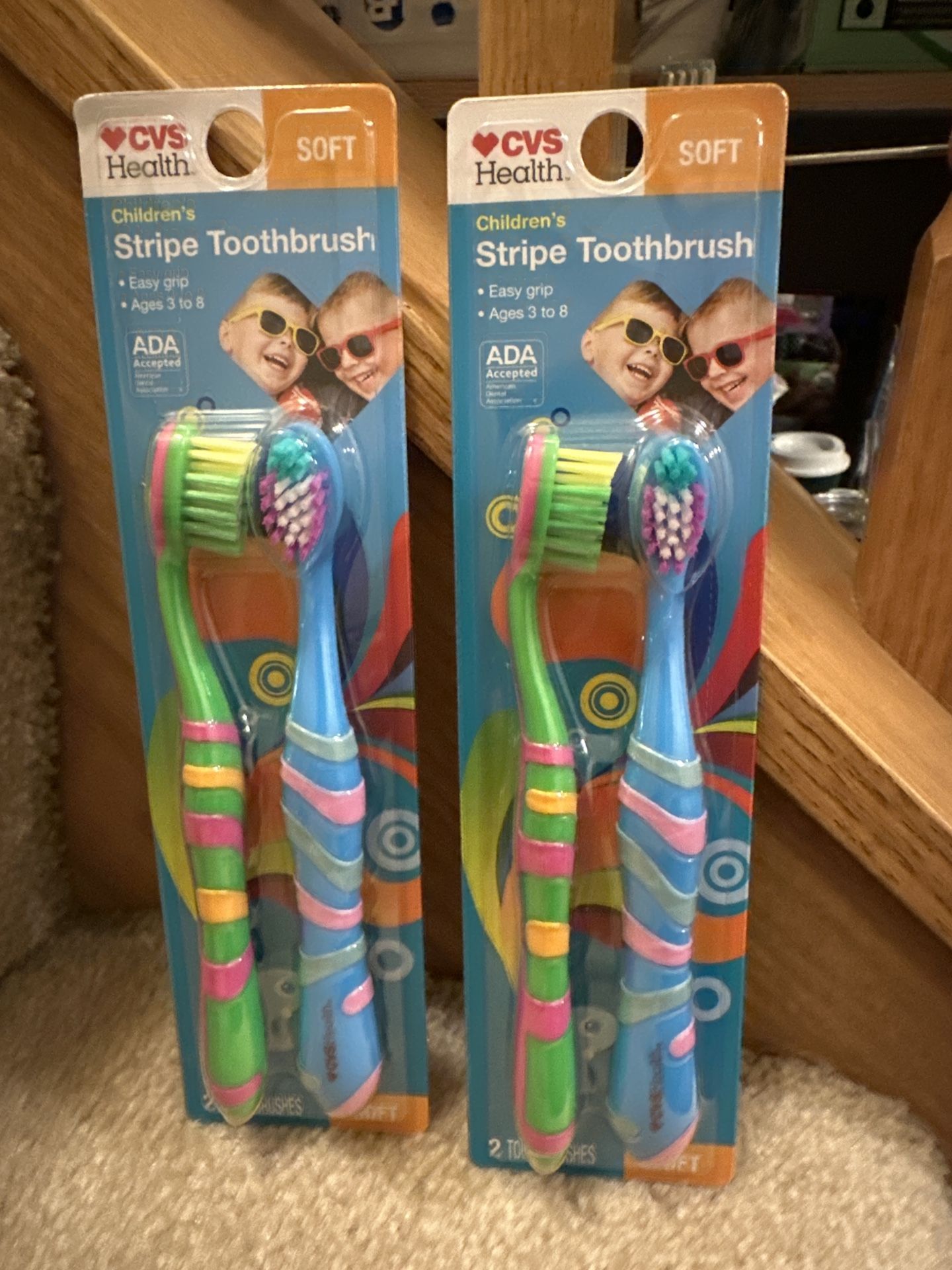 CVS Health Children's Stripe Toothbrush new $2.50/pack