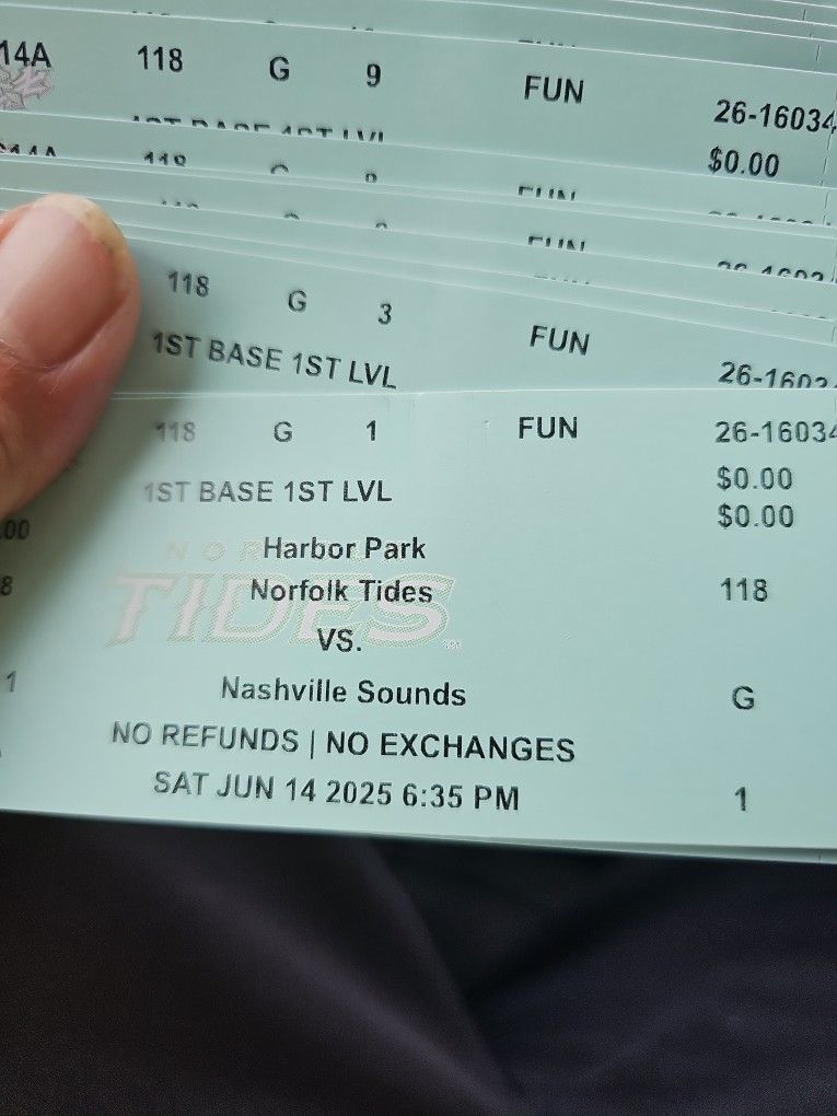 Norfolk Tides Tickets Saturday Night