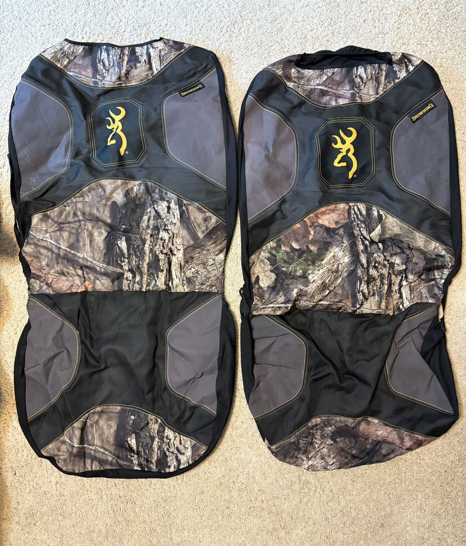 Pair of Mossy Oak Camo Low Back Car Seat Covers And Head Rest CoverUniversal Fit
