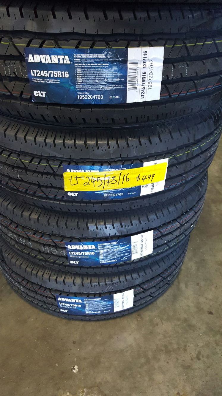 LT 245/75/16 All New Tires on Sale. Free Installation