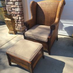 Large  Chair And Ottomon