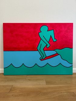 Surf Art - Acrylic Painting on Canvas 36” x 48”