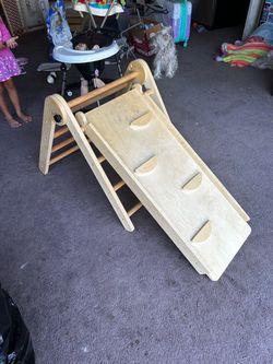 Wood slide and bridge