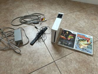 Nintendo Wii Console + Two Games (NO CONTROLLERS)