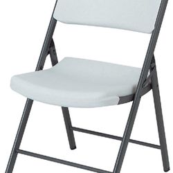 6 White Folding Chairs 