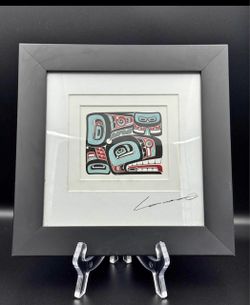9X9 Yukie Adams "Orca" Northwest Coast Tlingit Style Framed Print