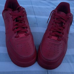 Red Air Forces 1 lightly worn