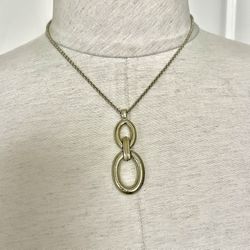 Monet Gold Tone Pendant Necklace 