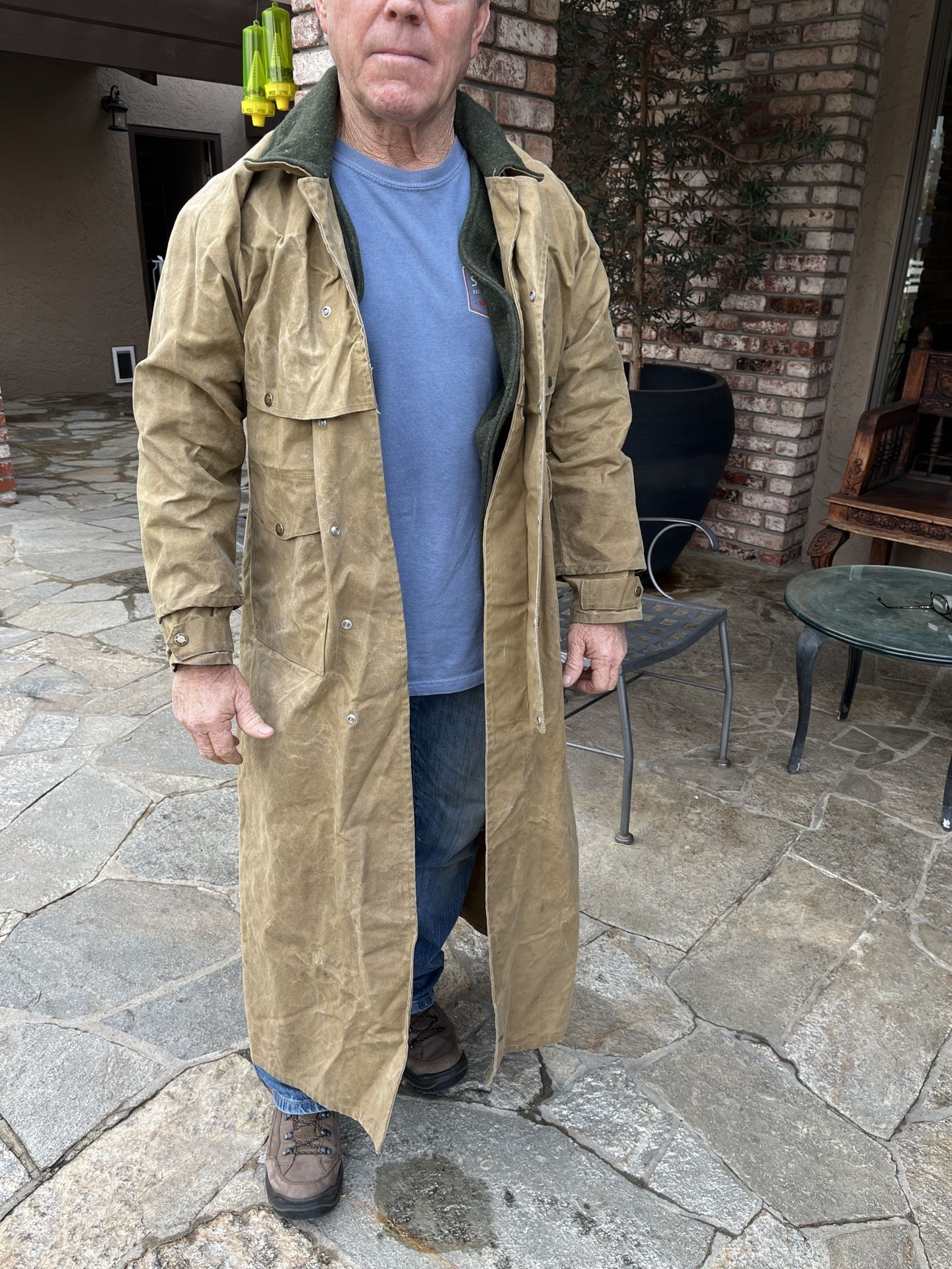 Filson Tin Cloth Waterproof Duster Shell & Wool Vest