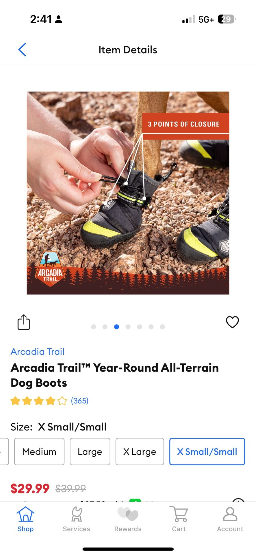 Dog Shoes Xs