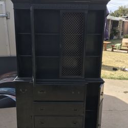 Black Secretarial desk hutch  Vintage