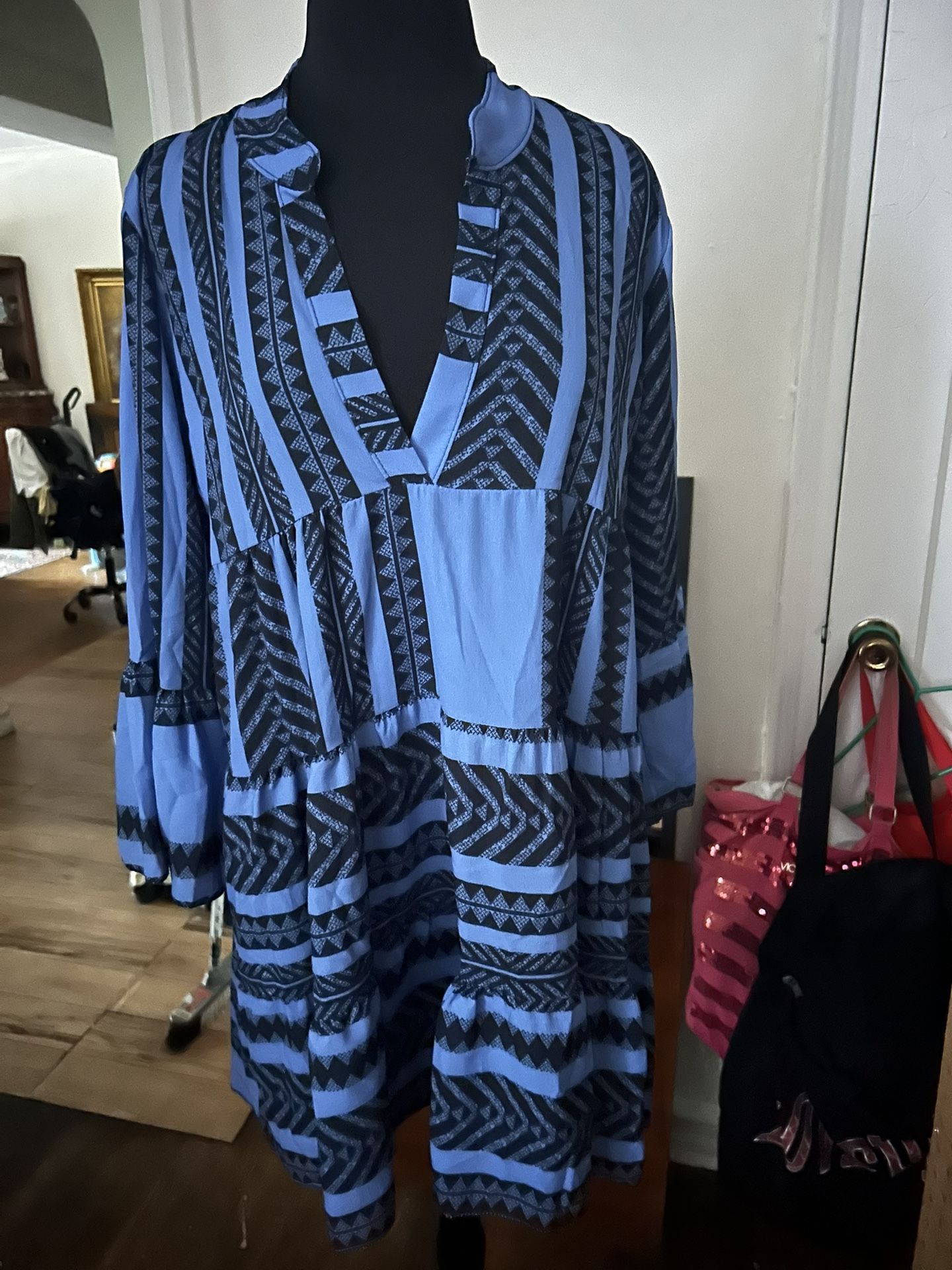 Blue Patterned Dress