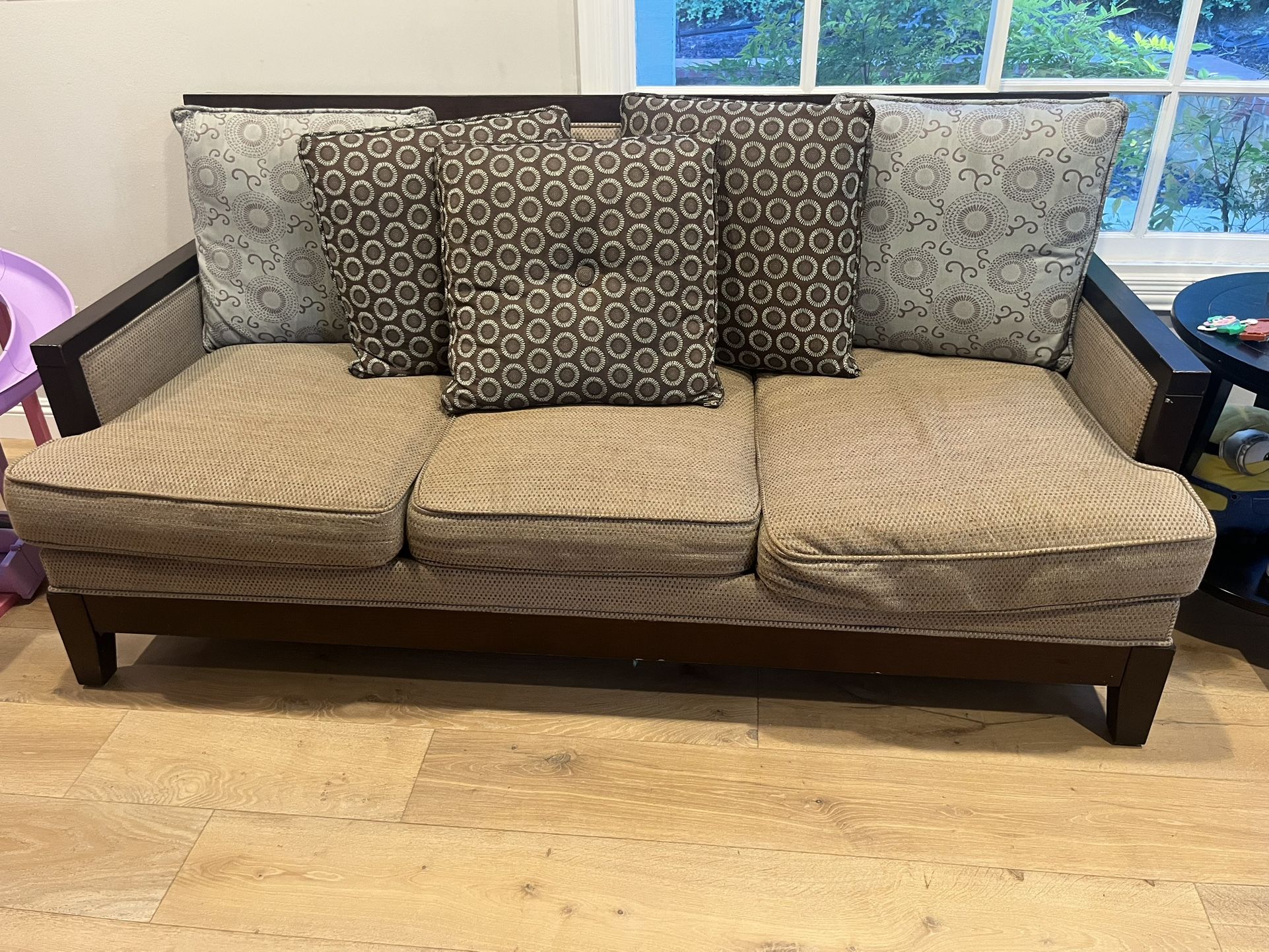 Fabric Sofa With Solid Wood Frame