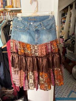 Blue Jean and fabric skirt