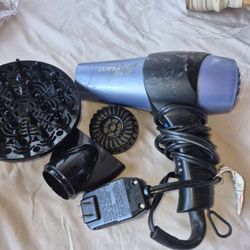 Conair Supermax Electric Hair Dryer Model 070RW Blue/ Black - 1875 Watts