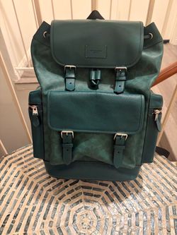 Coach Green Leather Backpack