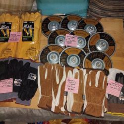 Work Gloves, T27 Grinding Wheels All New 