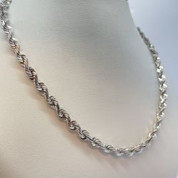White Gold Rope Chain 14K New 