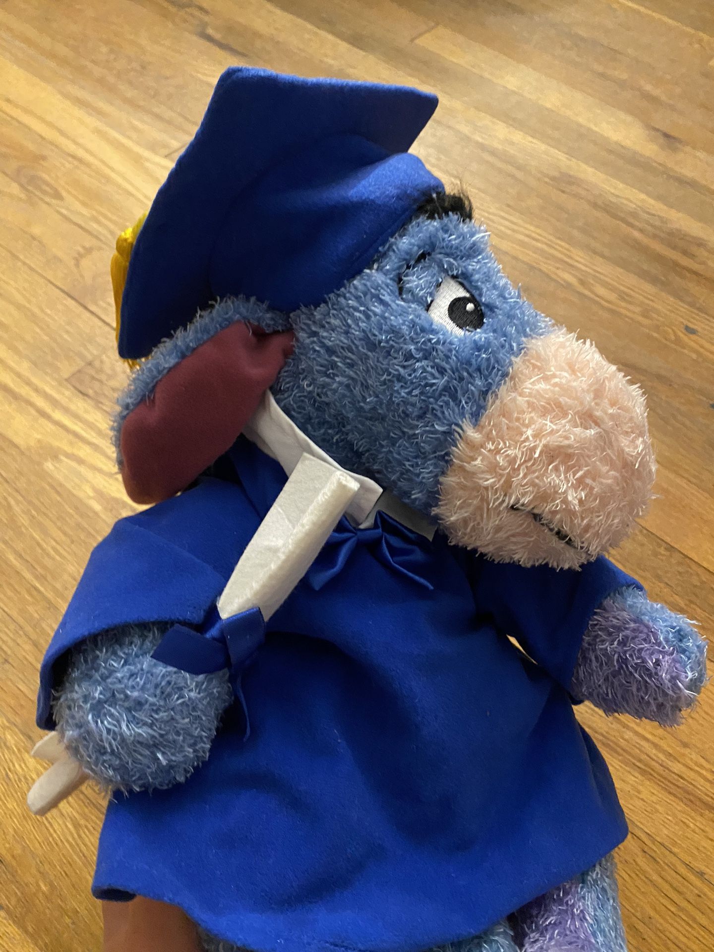 Disney Store World Parks Graduation Eeyore Doll Plush Toy 12 Winnie The Pooh NWT