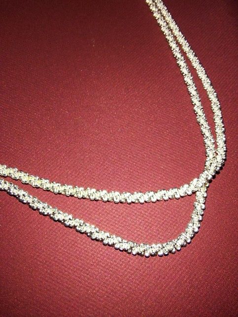 14" Glitter Chain. Sterling Silver , New,/ Pickup Near Mall 205