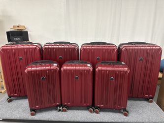 EVERYTHING MUST GO! Luggage bags for travel. Check in size or carry-on size. Prices are firm. Check details.   Brand is Delsey Paris  They’re all preo