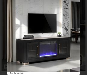 Brand New Black 60" TV Stand w/ Fire Place
(60"W X 15.5"D X 24.5"H