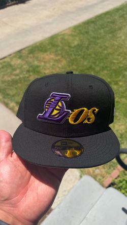 NEW ERA LOS ANGELES LAKERS BLACK BXR BORN RAISED FITTED HATS SZ 7 1/2 & 7 5/8  SUPREME UNDFTD STUSSY NIKE