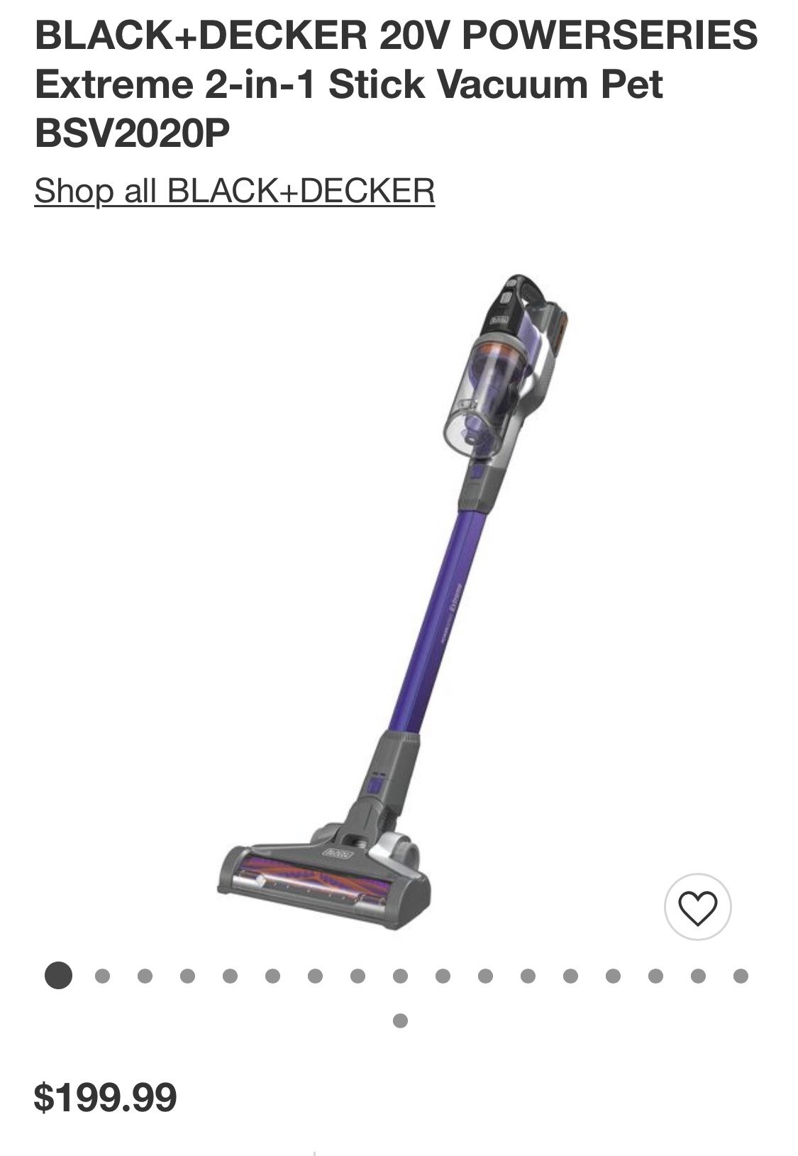 Black n Decker 20V 2-1 stick vacuum