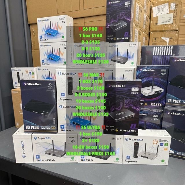 SUPERBOX S6 PRO S6 MAX S6 ULTRA VSEEBOX ELITE ULTRA V3PLUS AND WHOLESALE DIRECT