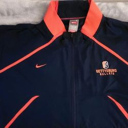 Vintage Nike Dri-FIT  NCAA “Gettysburg Bullets” Full-Zip Windbreaker Jacket Size : L Color : Navy Blue/ Orange 
