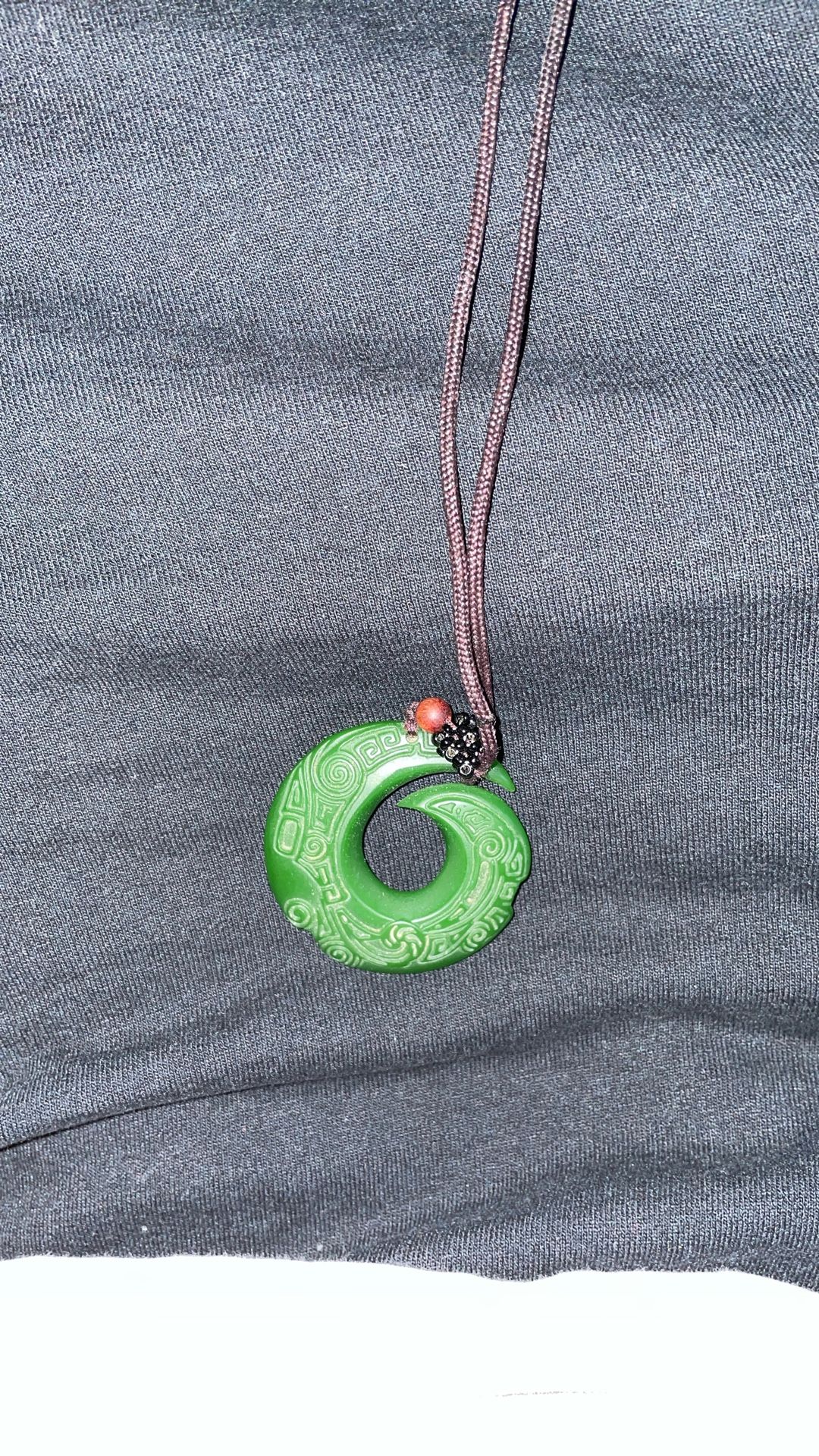 green carved jade dragon pendant necklace