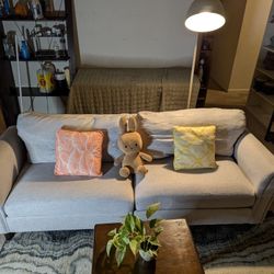 (Free Delivery) 2 Seater Tan Couch 
