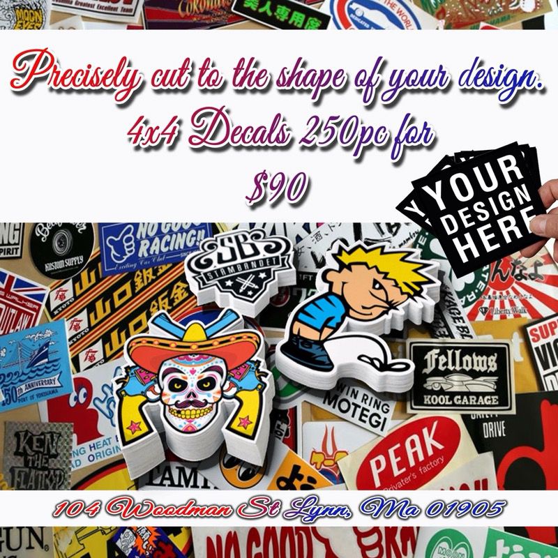 250 Decals for $90 customize with your logo