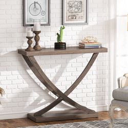 Wood Console Table, 35 inch Industrial Entryway Table Narrow Sofa Table