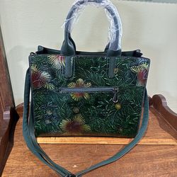 Green Purse wth Flowers