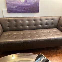 Brown Leather Couch 