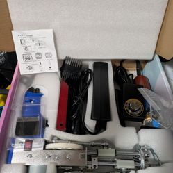 PROFESSIONAL RUG TUFTING GUN & SHEARING KIT - COMPLETE TEXTILE ART SET