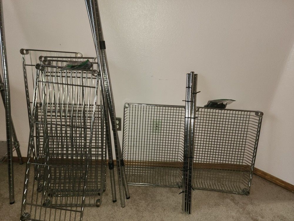 2 Sets of Metal Shelving Units