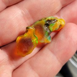 10ct Natural Welo Opal Ethiopian Fire Opals Set Of Two [2]