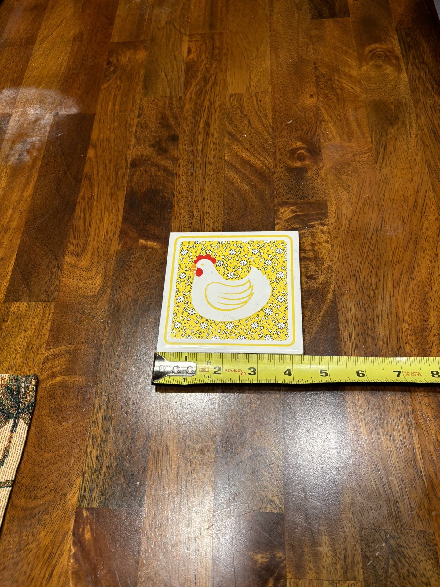 Vintage Farm Animal Country Calico Ceramic Tile