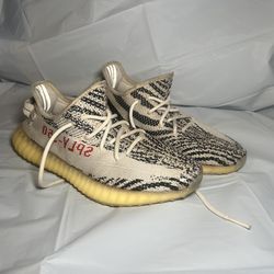 Size 8 Men's Adidas Yeezy Boost 350 V2 Low Zebra Sneakers 