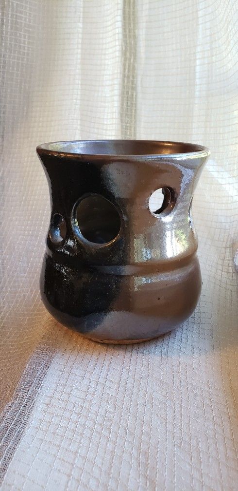 Ceramic pot/votive holder. Handmade, Boho Style