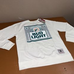 Medium Bud Light Miami Dolphins Crewneck Sweatshirt 